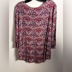 Philosophy Pink and White Patterned Long Sleeve Top